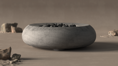 Prism Hardscapes Pietra 49" Natural Modern Concrete Propane Gas Fire Bowl