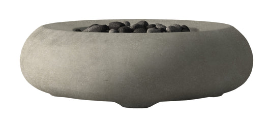 Prism Hardscapes Pietra 49" Natural Modern Concrete Propane Gas Fire Bowl