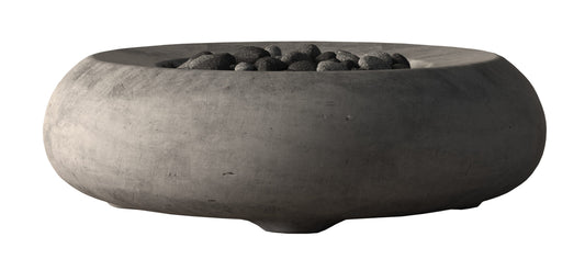 Prism Hardscapes Pietra 49" Pewter Modern Concrete Propane Gas Fire Bowl