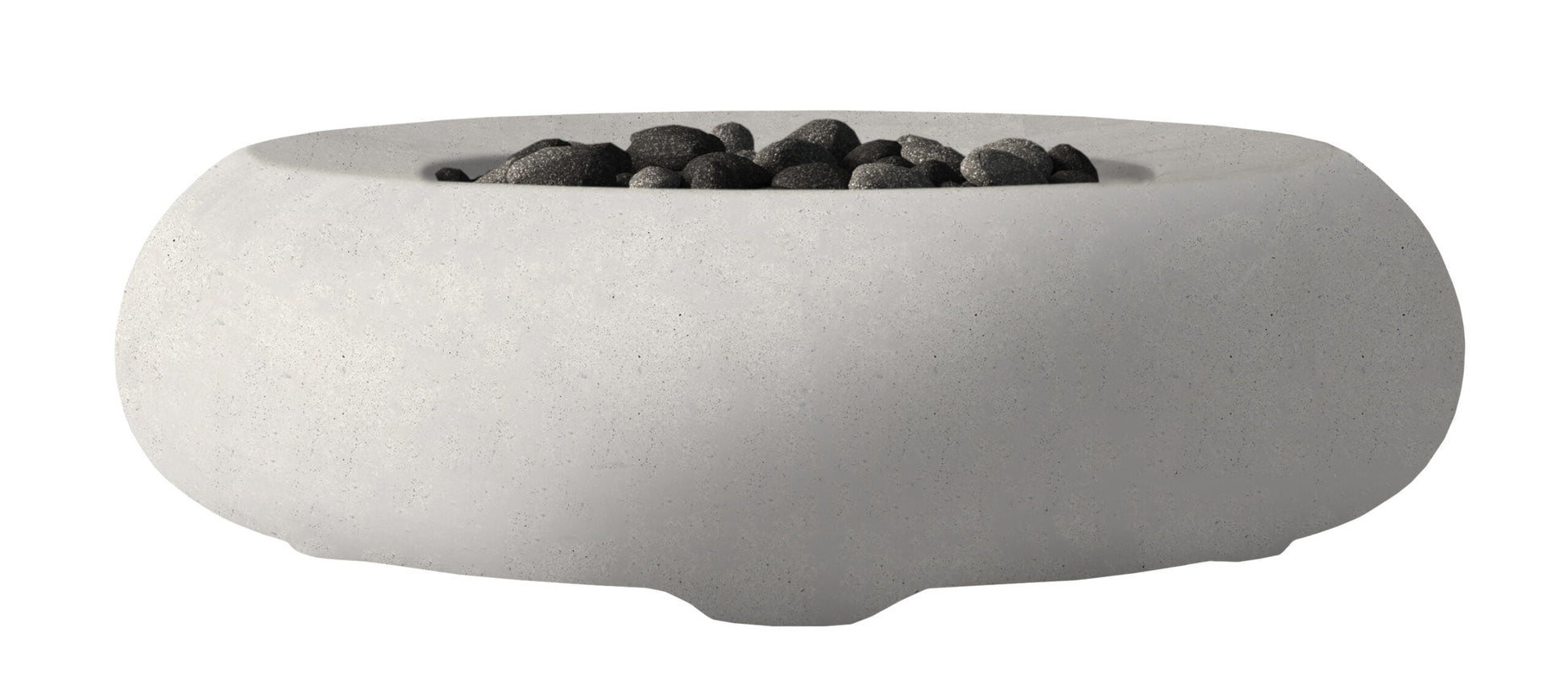 Prism Hardscapes Pietra 49" Ultra White Modern Concrete Propane Gas Fire Bowl
