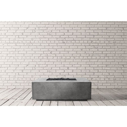 Prism Hardscapes Porto 58 58" Coastal Rectangular Concrete Propane Gas Fire Pit Table