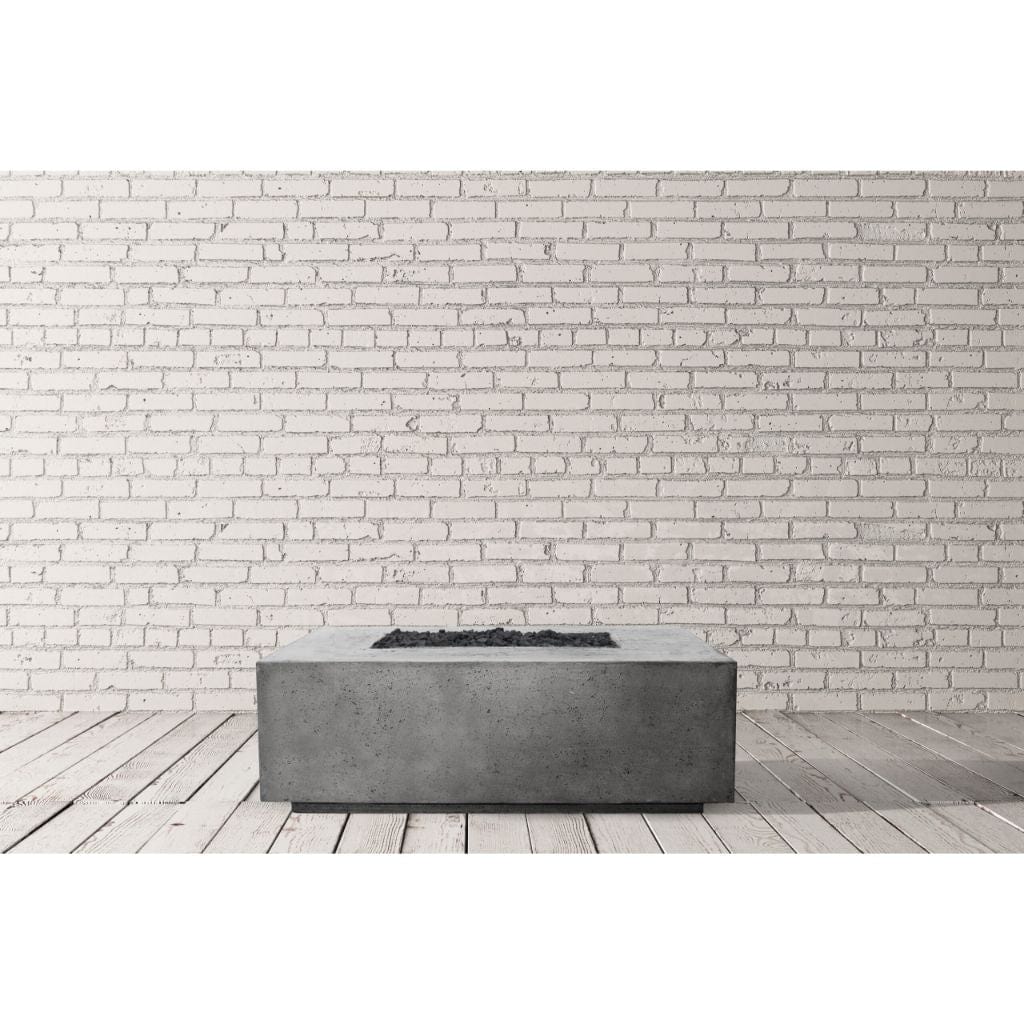 Prism Hardscapes Porto 58 58" Ebony Rectangular Concrete Propane Gas Fire Pit Table