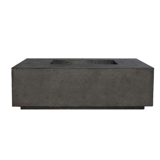 Prism Hardscapes Porto 58 58" Ebony Rectangular Concrete Propane Gas Fire Pit Table