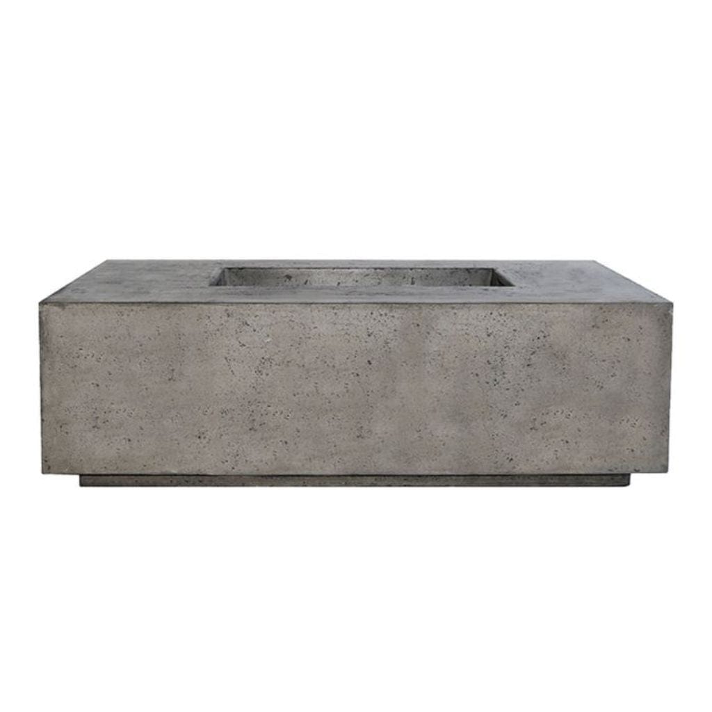 Prism Hardscapes Porto 58 58" Pewter Rectangular Concrete Propane Gas Fire Pit Table