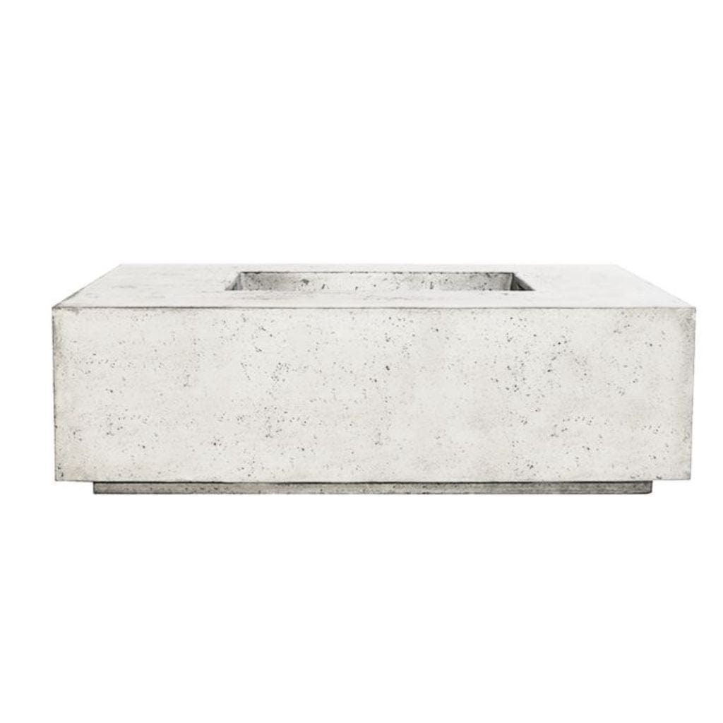Prism Hardscapes Porto 58 58" Ultra White Rectangular Concrete Propane Gas Fire Pit Table
