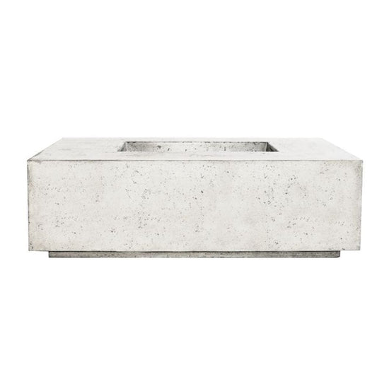 Prism Hardscapes Porto 58 58" Ultra White Rectangular Concrete Propane Gas Fire Pit Table