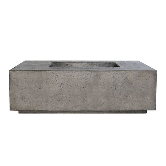 Prism Hardscapes Porto 68 68" Pewter Rectangular Concrete Propane Gas Fire Pit Table