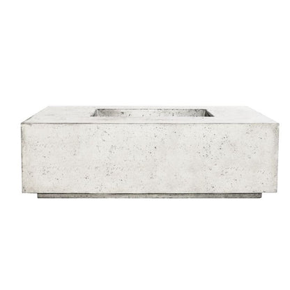 Prism Hardscapes Porto 68 68" Ultra White Rectangular Concrete Propane Gas Fire Pit Table