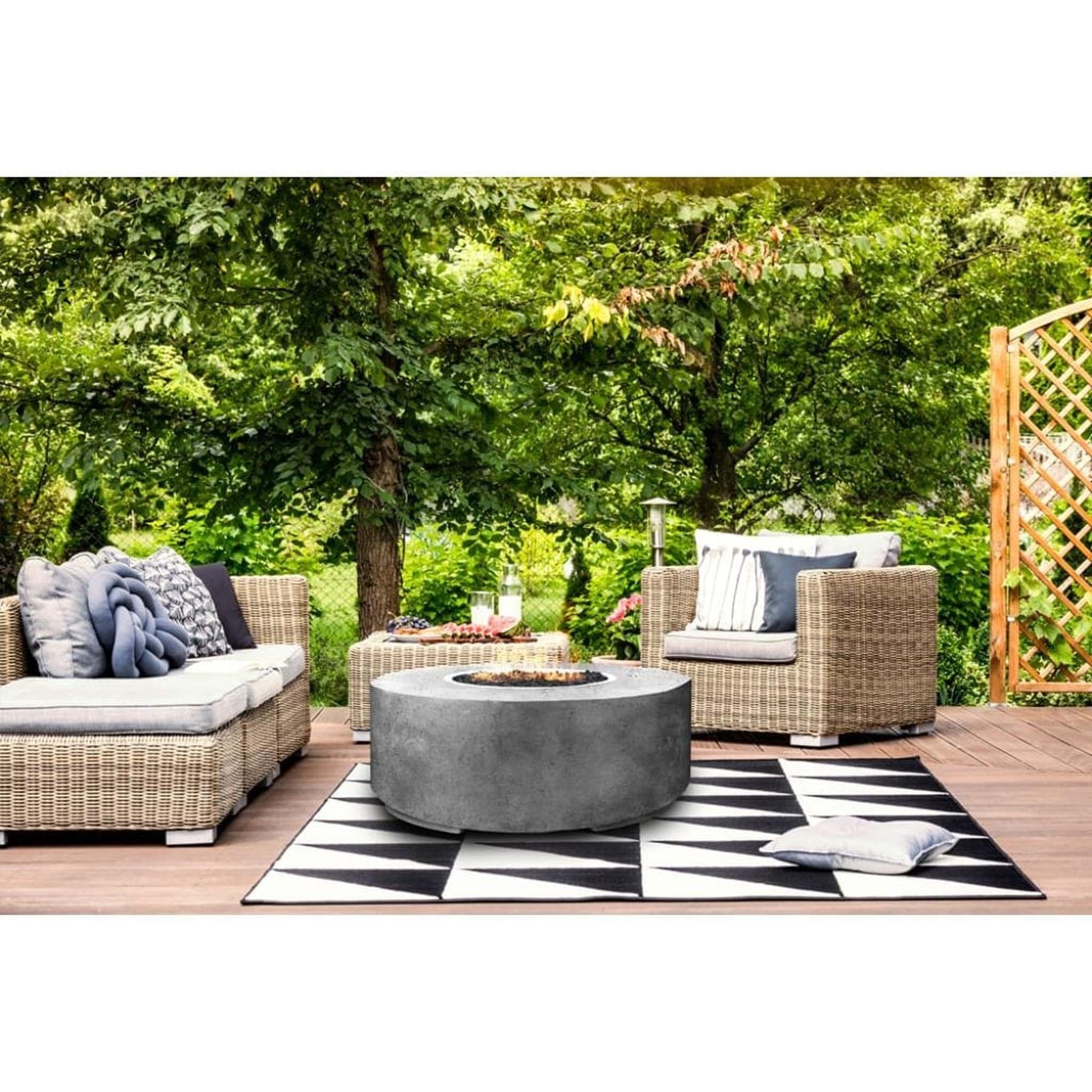 Prism Hardscapes Rotondo 48" Coastal Round Concrete Natural Gas Fire Pit Bowl