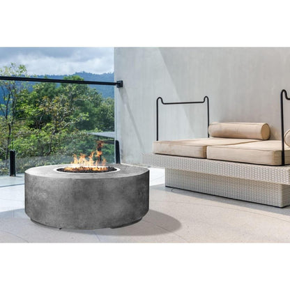 Prism Hardscapes Rotondo 48" Natural Round Concrete Propane Gas Fire Pit Bowl