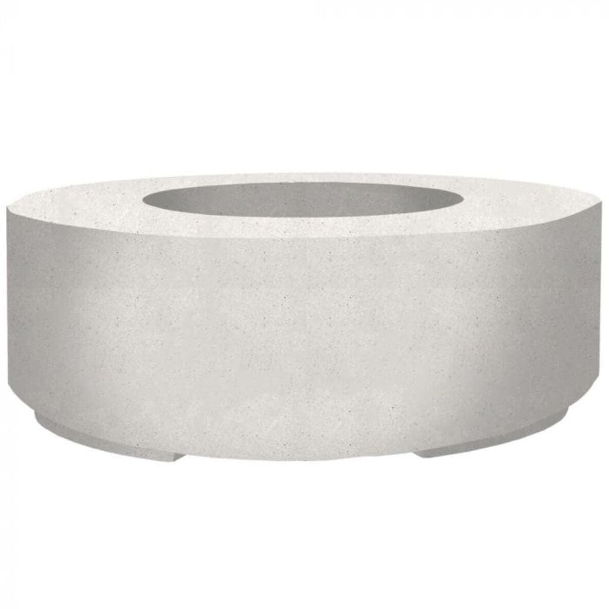 Prism Hardscapes Rotondo 48" Ultra White Round Concrete Natural Gas Fire Pit Bowl