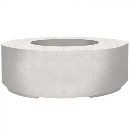 Prism Hardscapes Rotondo 48" Ultra White Round Concrete Natural Gas Fire Pit Bowl