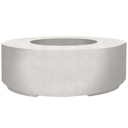 Prism Hardscapes Rotondo 48" Ultra White Round Concrete Natural Gas Fire Pit Bowl