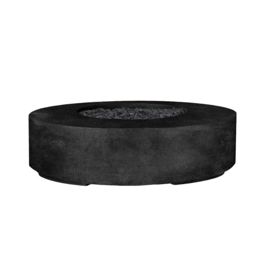 Prism Hardscapes Rotondo 80 80" Ebony Round Concrete Natural Gas Fire Pit Bowl With Match Lit Ignition