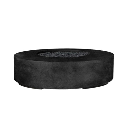 Prism Hardscapes Rotondo 80 80" Ebony Round Concrete Propane Gas Fire Pit Bowl With Match Lit Ignition
