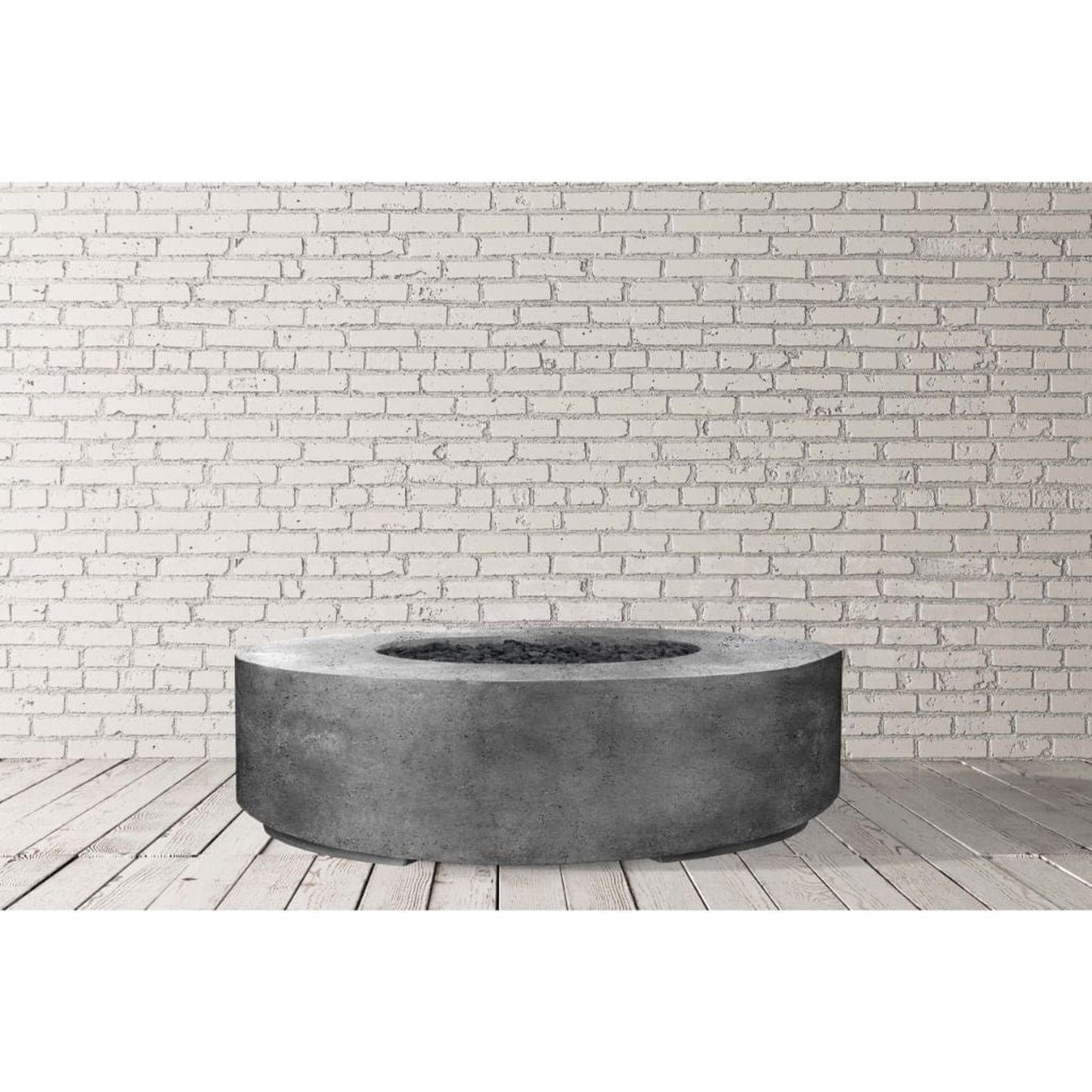 Prism Hardscapes Rotondo 80 80" Natural Round Concrete Propane Gas Fire Pit Bowl With Match Lit Ignition