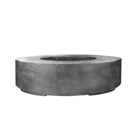 Prism Hardscapes Rotondo 80 80" Pewter Round Concrete Natural Gas Fire Pit Bowl With Match Lit Ignition