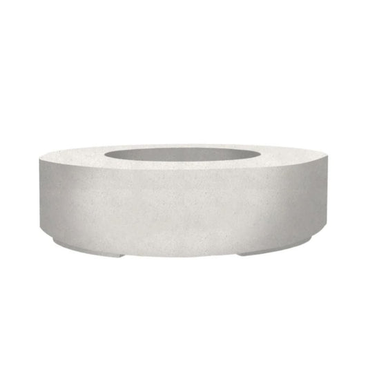 Prism Hardscapes Rotondo 80 80" Ultra White Round Concrete Natural Gas Fire Pit Bowl With Match Lit Ignition