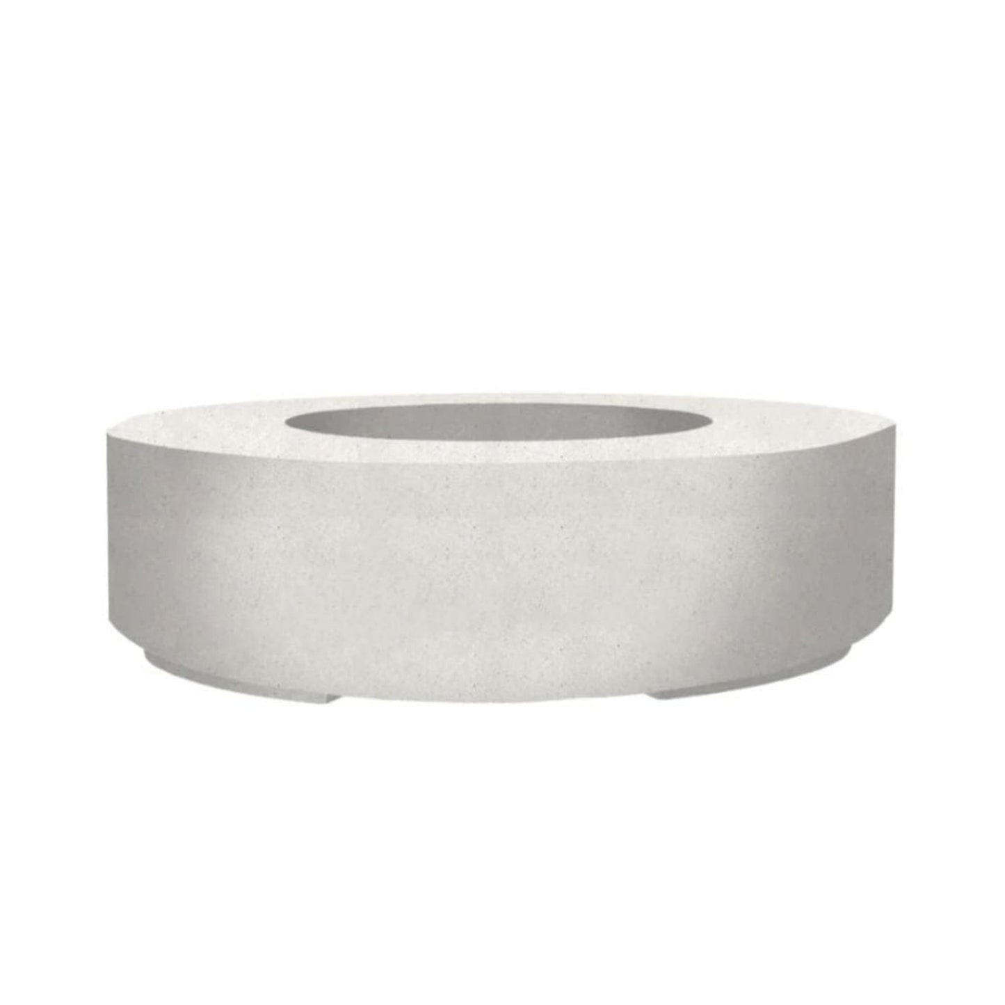 Prism Hardscapes Rotondo 80 80" Ultra White Round Concrete Propane Gas Fire Pit Bowl With Match Lit Ignition