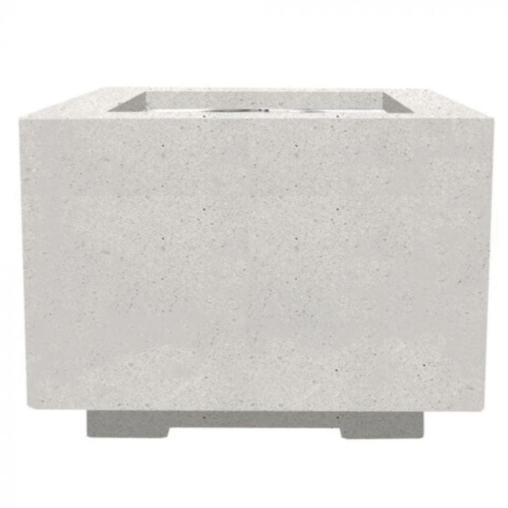 Prism Hardscapes Scatola 2 24" Ultra White Square Concrete Natural Gas Fire Pit Table