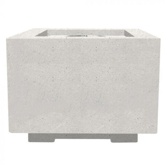 Prism Hardscapes Scatola 2 24" Ultra White Square Concrete Natural Gas Fire Pit Table