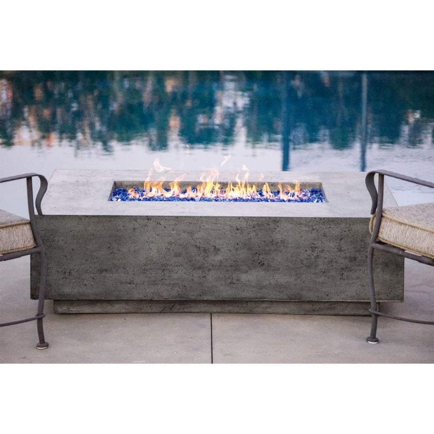 Prism Hardscapes Tavola 1 56" Coastal Rectangular Concrete Propane Gas Fire Pit Table