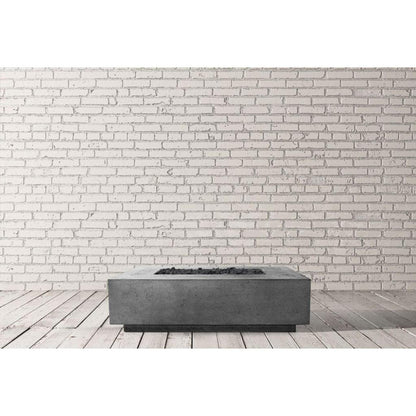 Prism Hardscapes Tavola 1 56" Ebony Rectangular Concrete Natural Gas Fire Pit Table