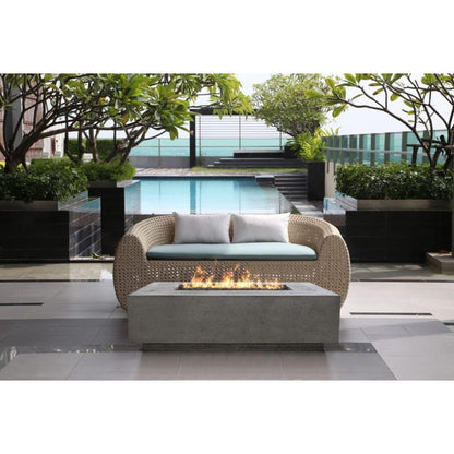 Prism Hardscapes Tavola 1 56" Ebony Rectangular Concrete Propane Gas Fire Pit Table