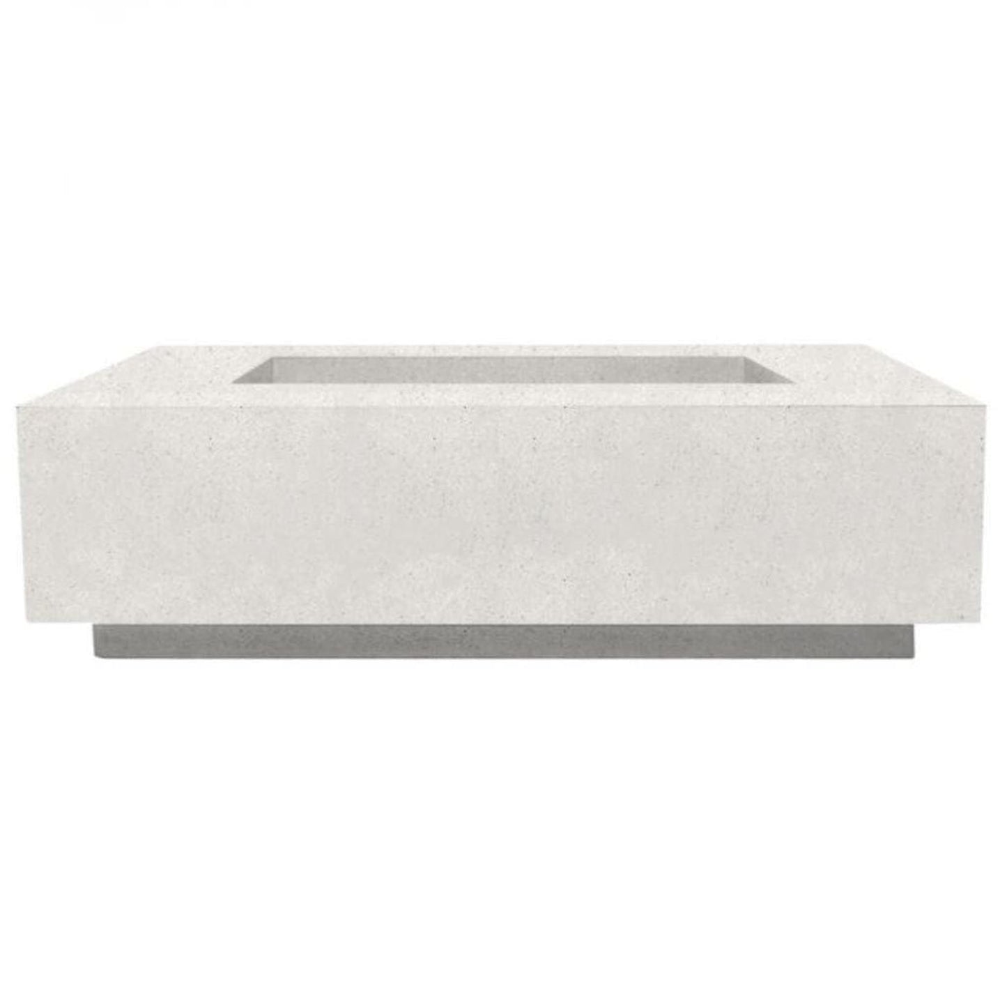 Prism Hardscapes Tavola 1 56" Ultra White Rectangular Concrete Natural Gas Fire Pit Table