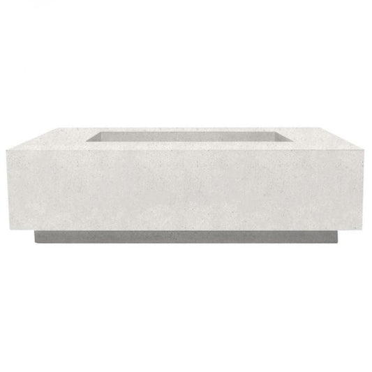Prism Hardscapes Tavola 1 56" Ultra White Rectangular Concrete Natural Gas Fire Pit Table