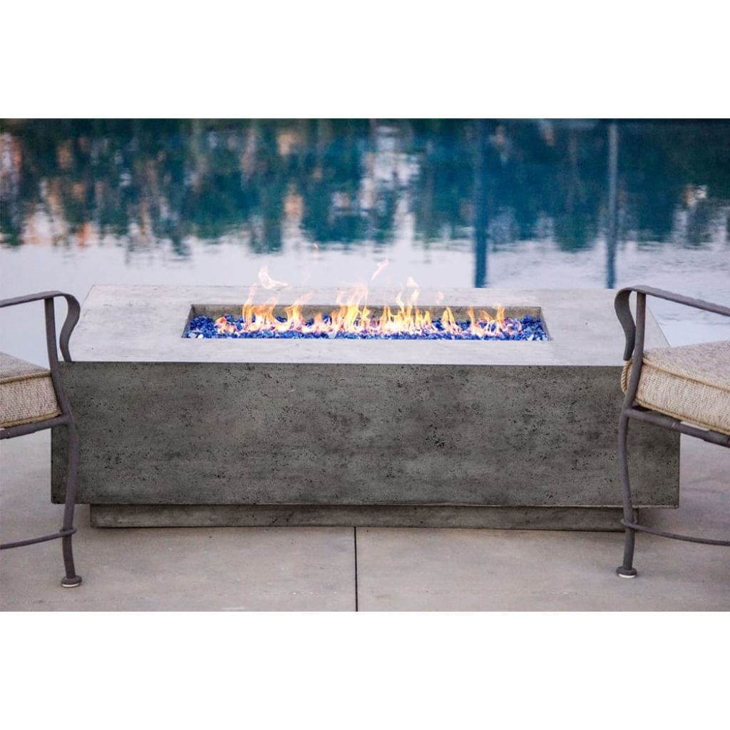 Prism Hardscapes 56" Ultra White Tavola 1 Rectangular Concrete Propane Fire Pit Table