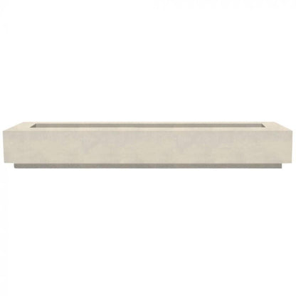 Prism Hardscapes Tavola 110 110" Coastal Rectangular Concrete Propane Gas Fire Pit Table With Windguard