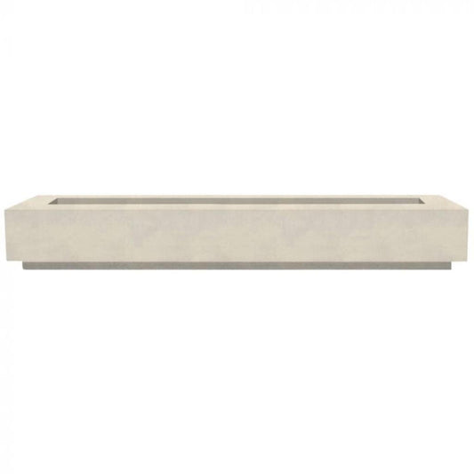 Prism Hardscapes Tavola 110 110" Coastal Rectangular Concrete Propane Gas Fire Pit Table With Windguard