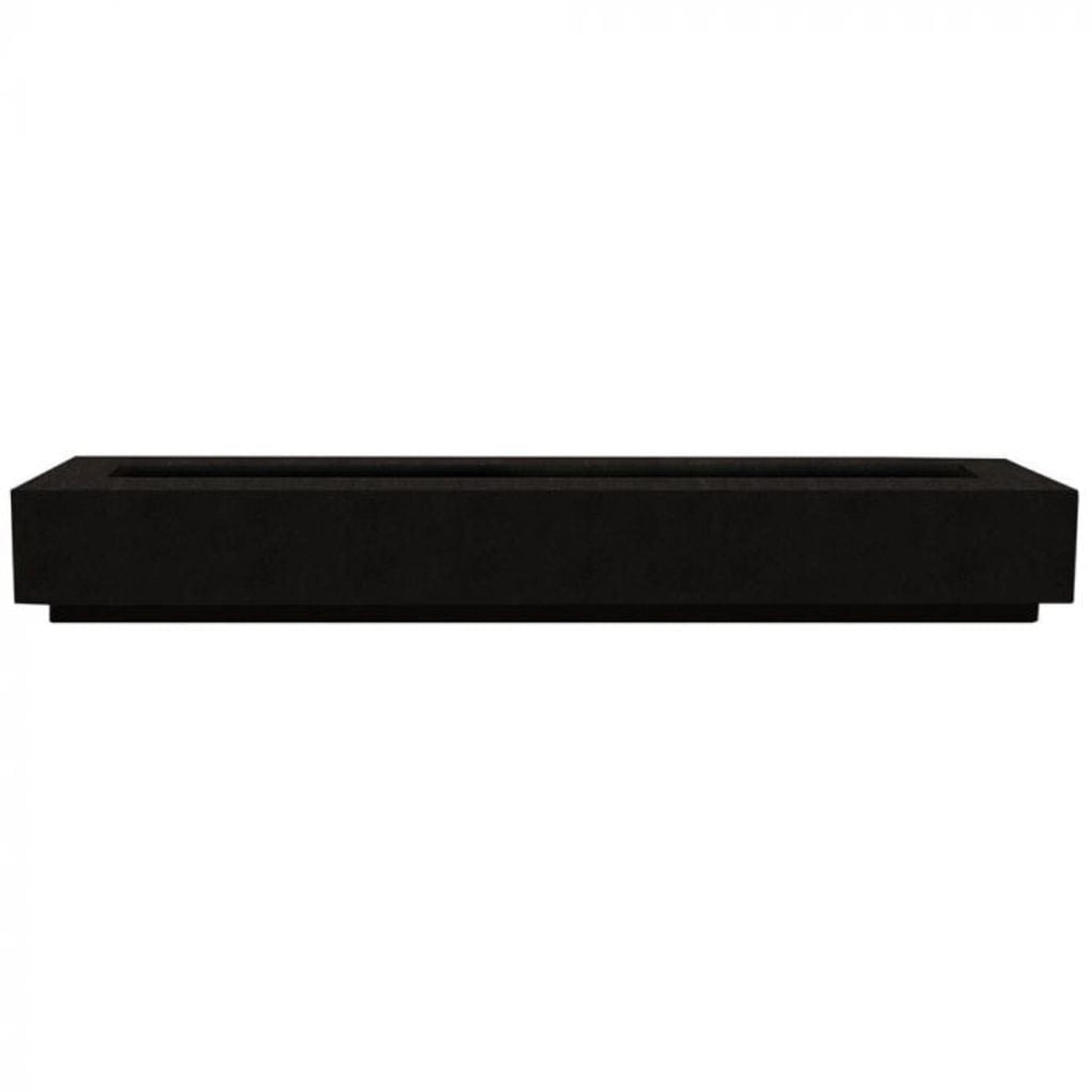 Prism Hardscapes Tavola 110 110" Ebony Rectangular Concrete Natural Gas Fire Pit Table With Windguard