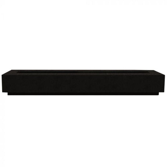 Prism Hardscapes Tavola 110 110" Ebony Rectangular Concrete Natural Gas Fire Pit Table With Windguard