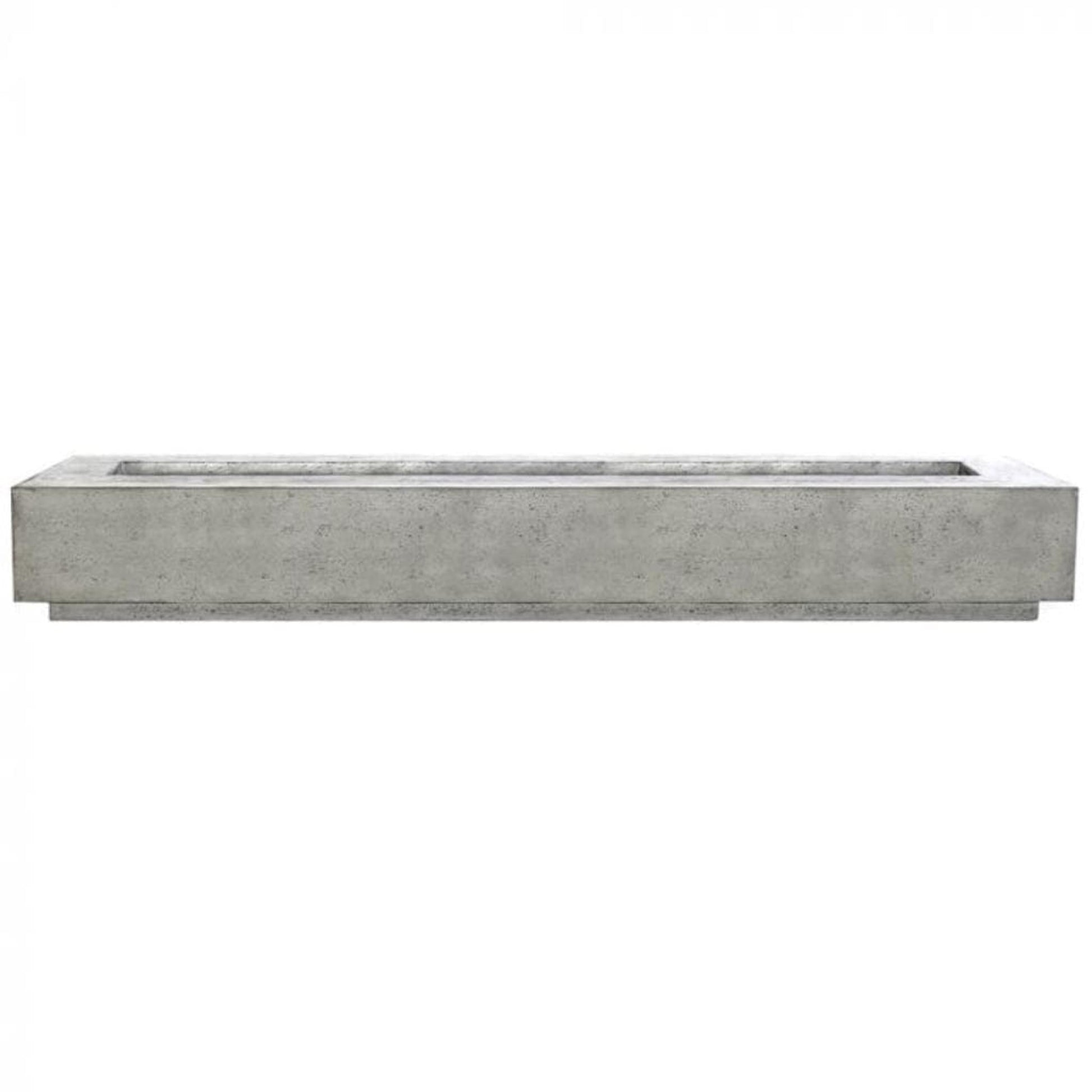 Prism Hardscapes Tavola 110 110" Natural Rectangular Concrete Propane Gas Fire Pit Table With Windguard