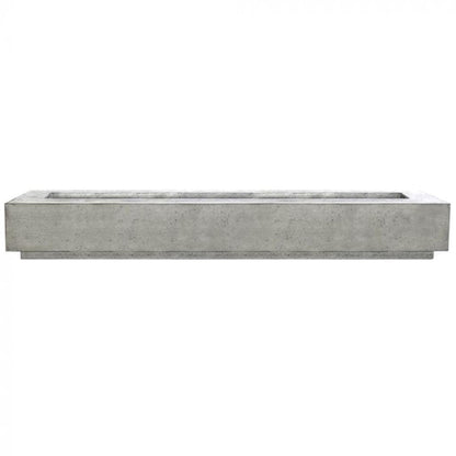 Prism Hardscapes Tavola 110 110" Natural Rectangular Concrete Propane Gas Fire Pit Table With Windguard