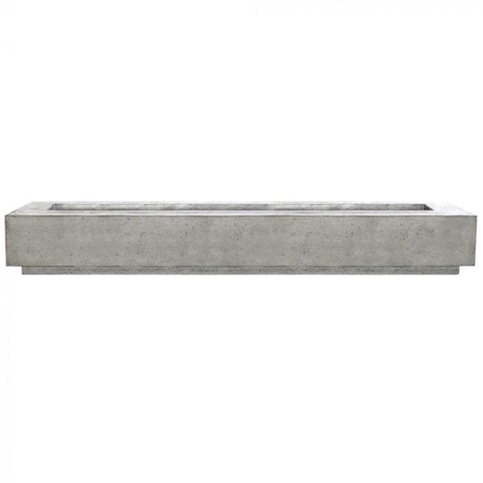 Prism Hardscapes Tavola 110 110" Natural Rectangular Concrete Propane Gas Fire Pit Table With Windguard