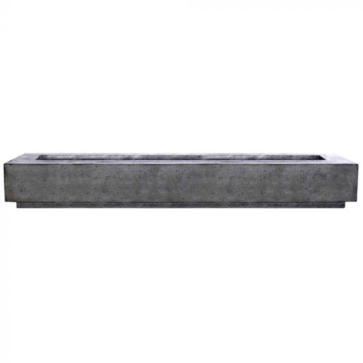Prism Hardscapes Tavola 110 110" Pewter Rectangular Concrete Propane Gas Fire Pit Table With Windguard