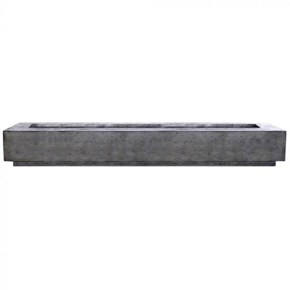 Prism Hardscapes Tavola 110 110" Pewter Rectangular Concrete Propane Gas Fire Pit Table With Windguard