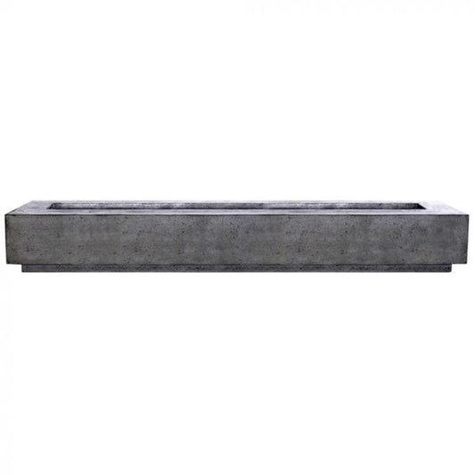 Prism Hardscapes Tavola 110 110" Pewter Rectangular Concrete Propane Gas Fire Pit Table With Windguard