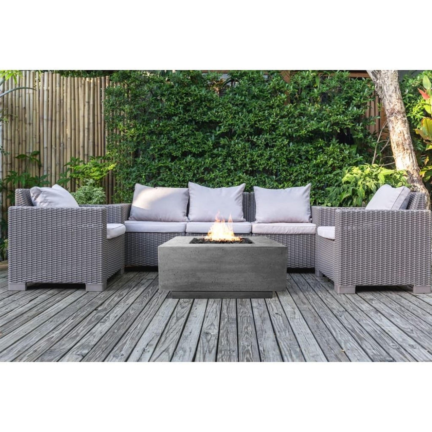 Prism Hardscapes Tavola 2 36" Natural Square Concrete Natural Gas Fire Pit Table
