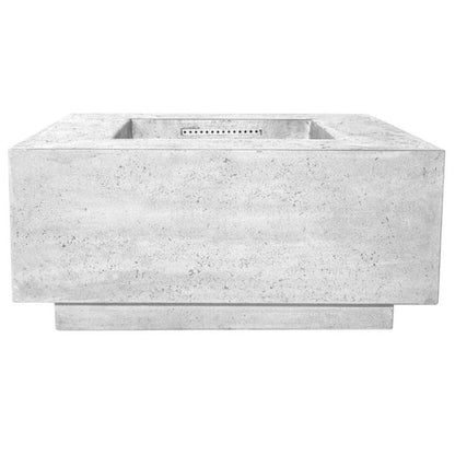 Prism Hardscapes Tavola 2 36" Ultra White Square Concrete Natural Gas Fire Pit Table