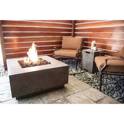 Prism Hardscapes 36" Ultra White Tavola 2 Concrete Propane Fire Pit Table