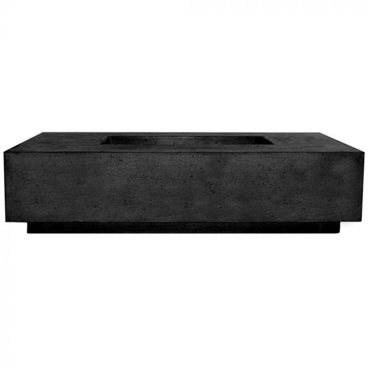 Prism Hardscapes Tavola 4 66" Ebony Rectangular Concrete Propane Gas Fire Pit Table