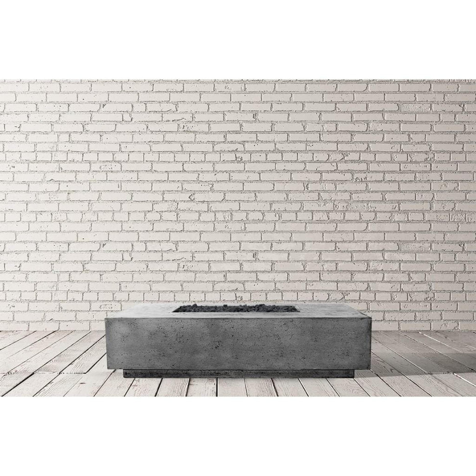 Prism Hardscapes Tavola 4 66" Natural Rectangular Concrete Natural Gas Fire Pit Table