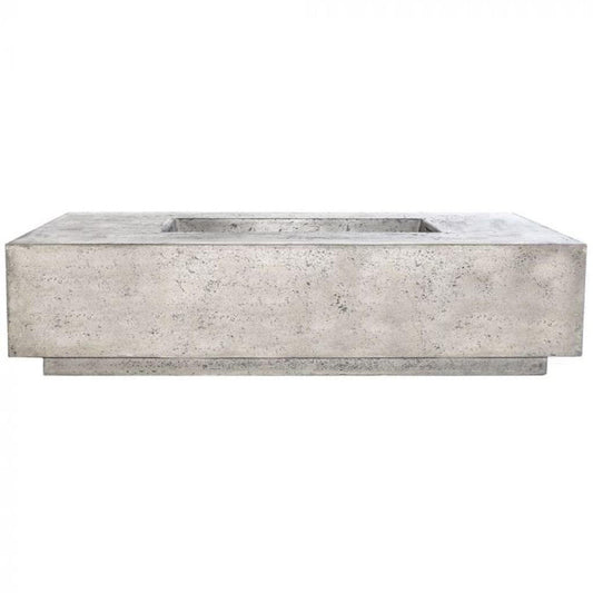 Prism Hardscapes Tavola 4 66" Natural Rectangular Concrete Propane Gas Fire Pit Table
