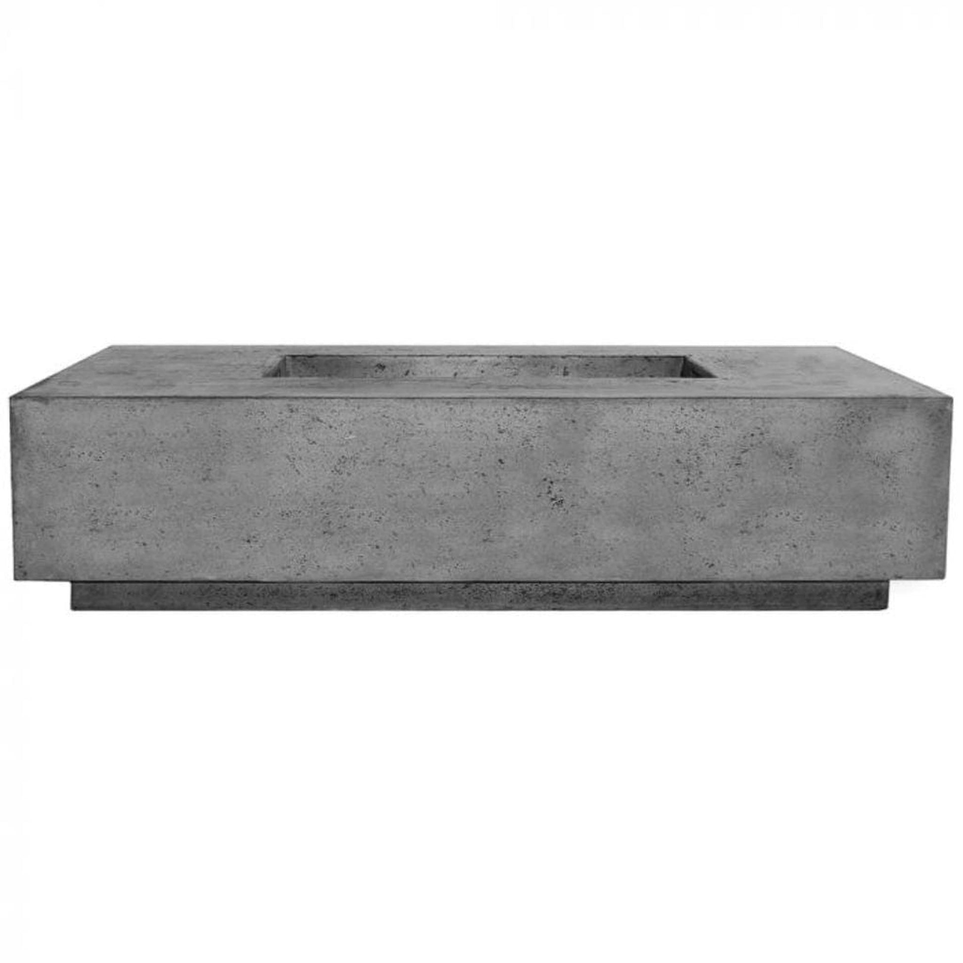 Prism Hardscapes Tavola 4 66" Pewter Rectangular Concrete Natural Gas Fire Pit Table
