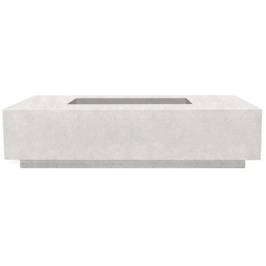 Prism Hardscapes Tavola 4 66" Ultra White Rectangular Concrete Natural Gas Fire Pit Table