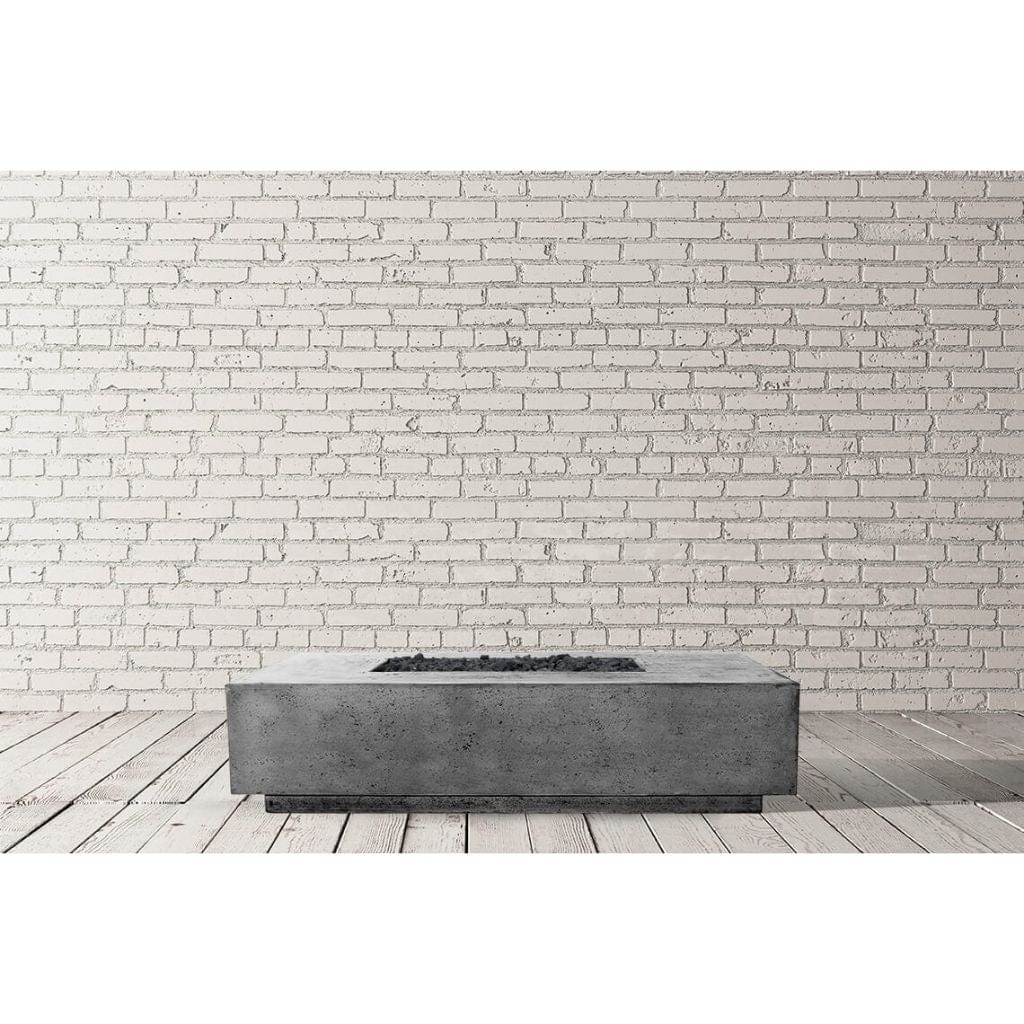 Prism Hardscapes 66" Ultra White Tavola 4 Rectangular Concrete Propane Fire Pit Table